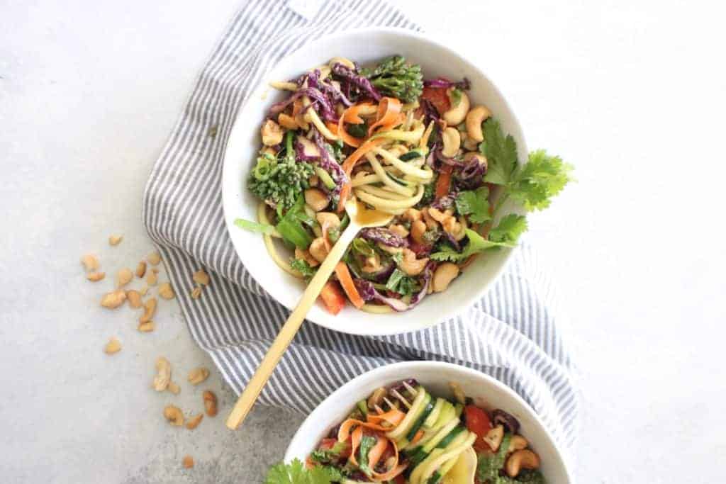 Thai Zoodle Salad with Cashew Dressing Thai Zoodle Salad with Cashew Dressing