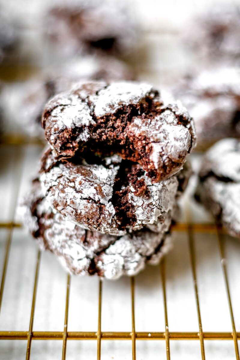 Fudgey Chocolate Brownie Crinkle Cookies The Toasted Pine Nut