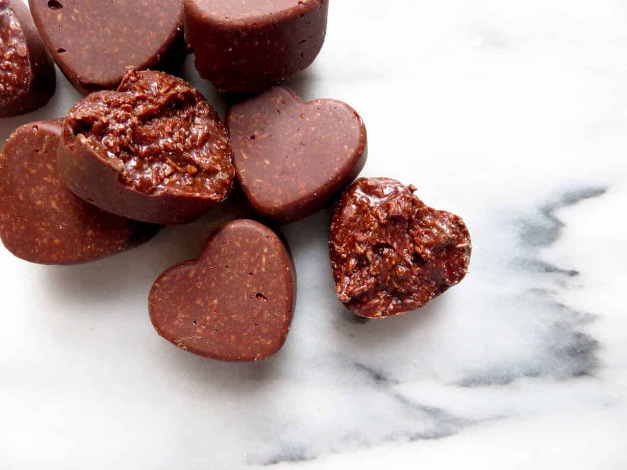 Chocolate Coconut Heart Candies