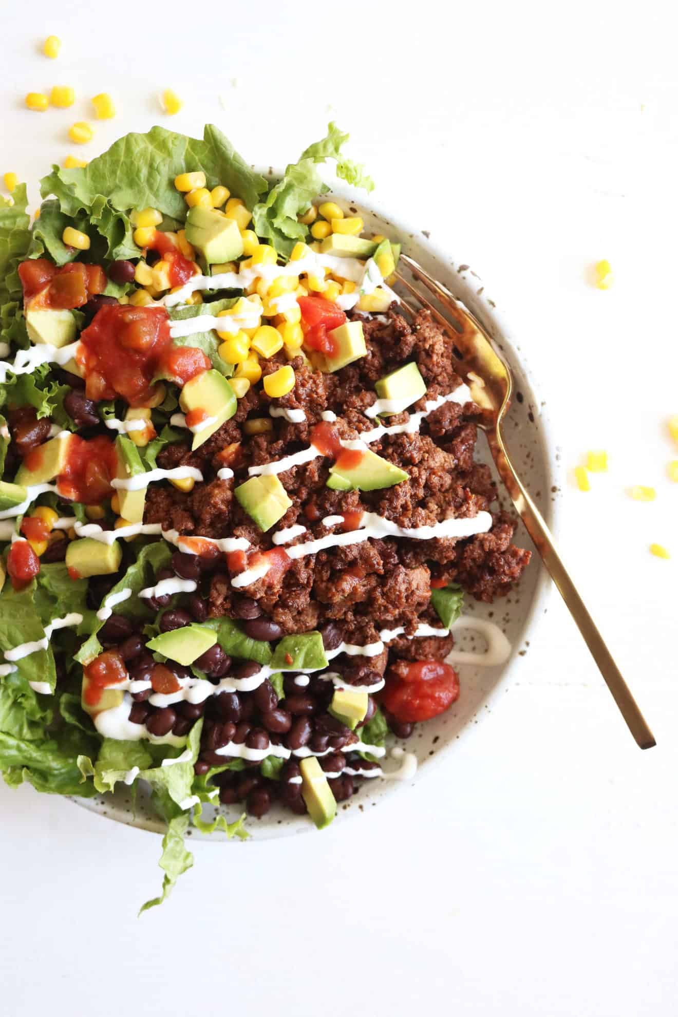 Loaded Low Carb Taco Salad The Toasted Pine Nut