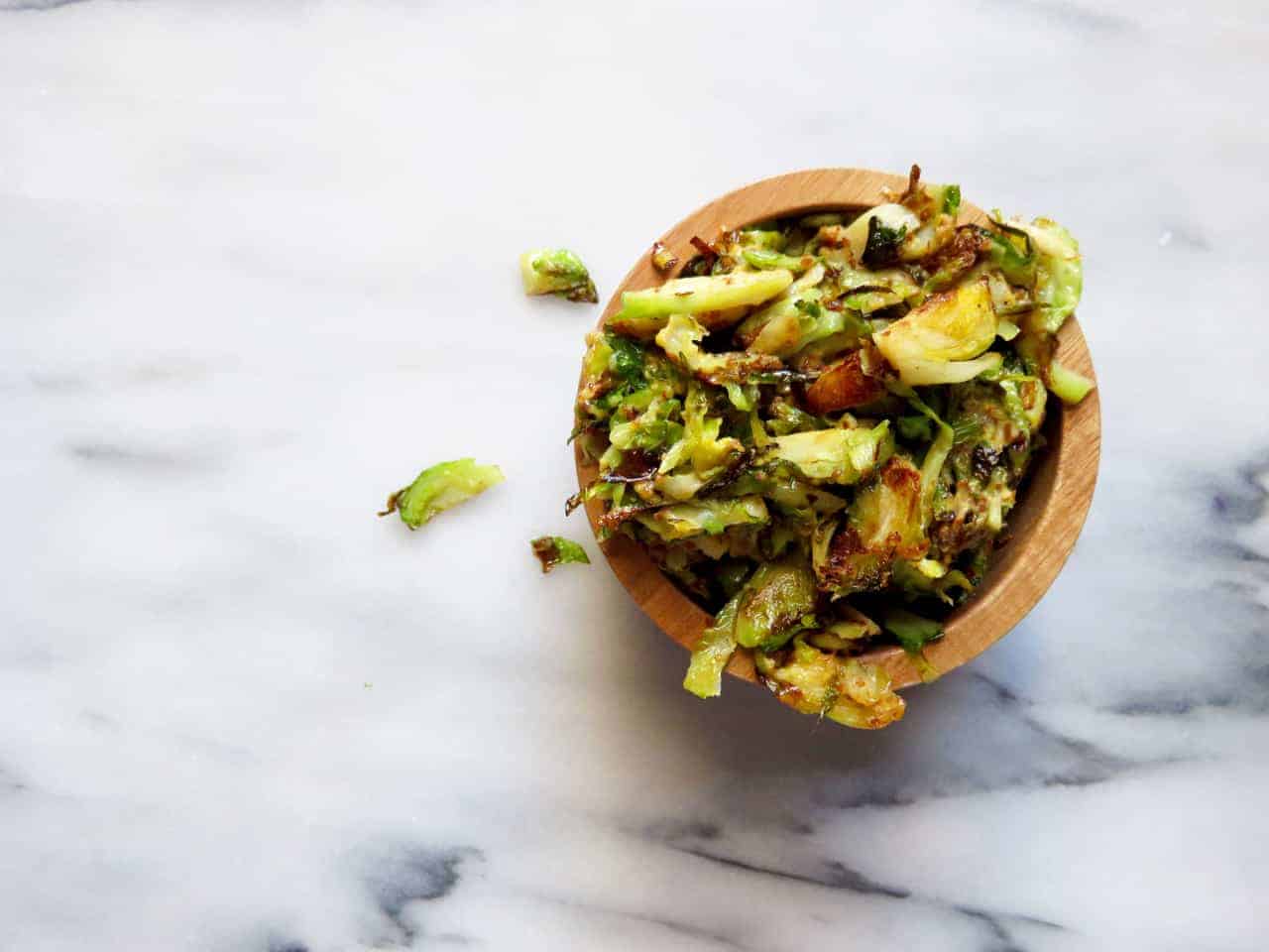 Shaved Brussel Sprouts + Spicy Mustard Sauce