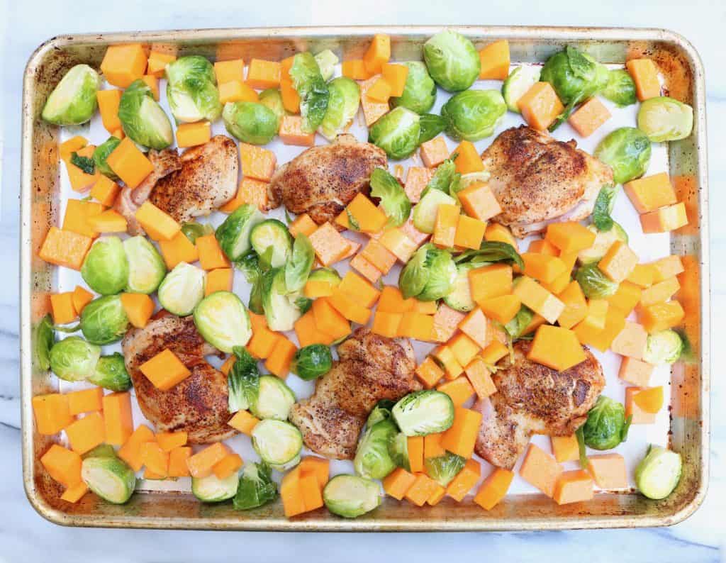 Roasted Veggies with Spicy Herbed Chicken - The Toasted Pine Nut