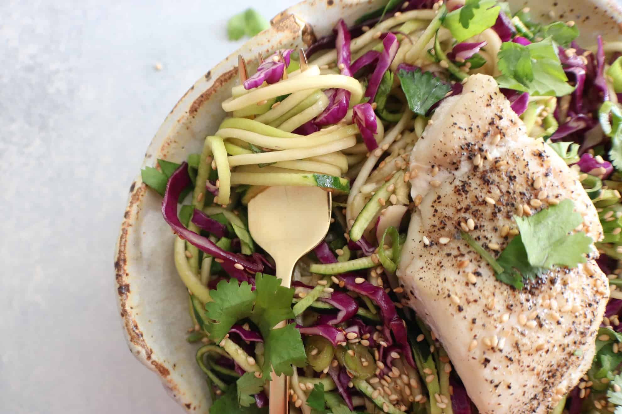 Haddock with Sesame Zoodles