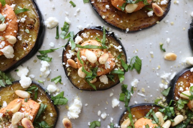 Mediterranean Eggplant Tostadas - The Toasted Pine Nut