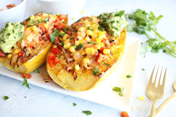 BBQ Chicken Spaghetti Squash Boats - The Toasted Pine Nut