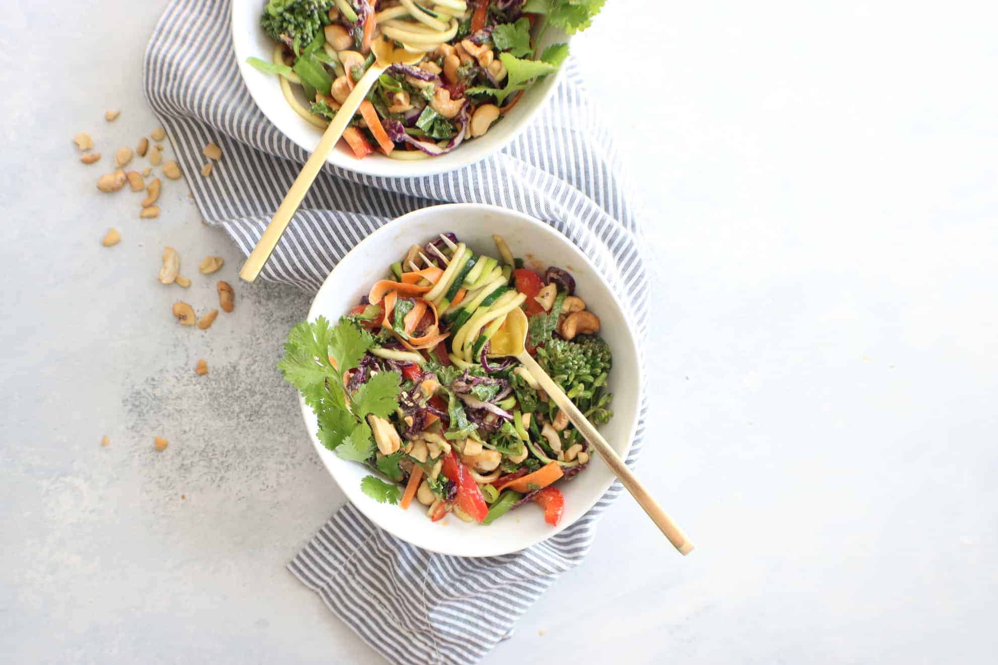 Thai Zoodle Salad with Cashew Dressing