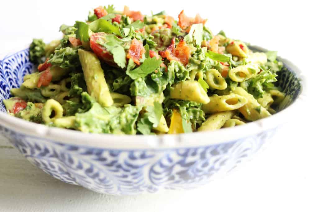 BLT Chickpea Pasta Salad + Creamy Avocado Sauce BLT Chickpea Pasta Salad + Creamy Avocado Sauce
