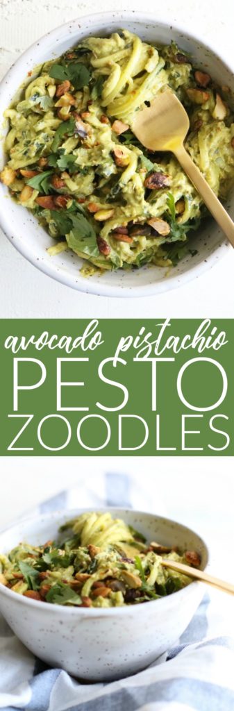 Avocado Pistachio Pesto Zoodles