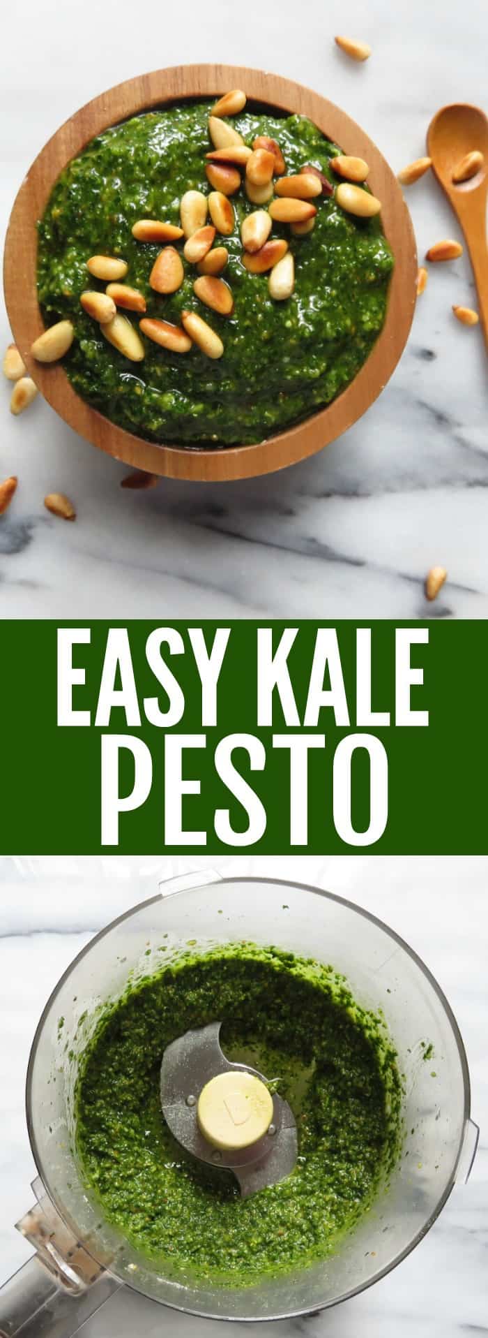 You'll love this easy 10 minute kale pesto recipe! I love swapping the kale pesto in for regular pesto. Plus, an extra serving of kale is always fun! thetoastedpinenut.com