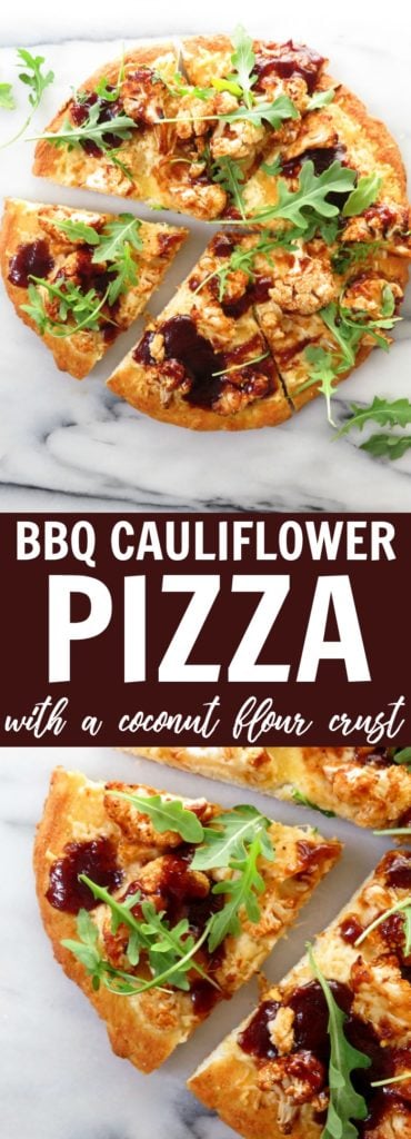 You'll love this sweet and tangy BBQ Cauliflower Pizza + Coconut Flour Crust recipe! The crust is low carb, gluten free, dairy free, and paleo!! Enjoy! thetoastedpinenut.com