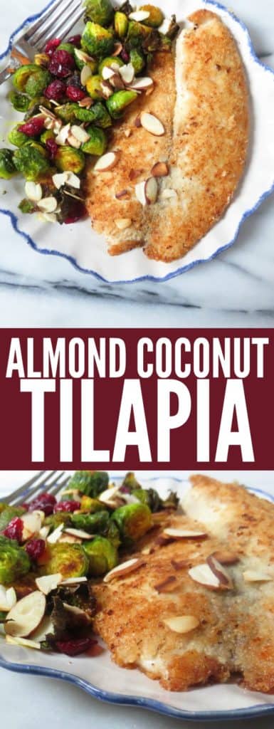 Easy and delicious Almond Coconut Crusted Tilapia is the perfect quick weeknight dinner. It's low carb, gluten free, paleo, and whole 30! thetoastedpinenut.com