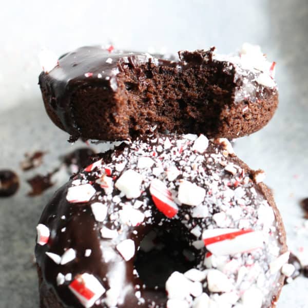 Cakey Chocolate Peppermint Donuts using Almond Flour - The Toasted Pine Nut