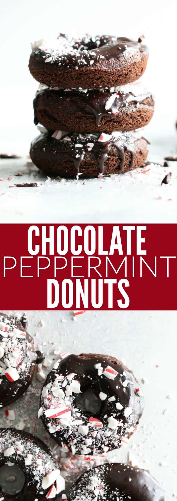 You'll love these low carb + gluten free Chocolate Peppermint Donuts! They're so delicious and have that perfect winter peppermint flavor! thetoastedpinenut.com #lowcarb #glutenfree #peppermint #donuts #chocolate