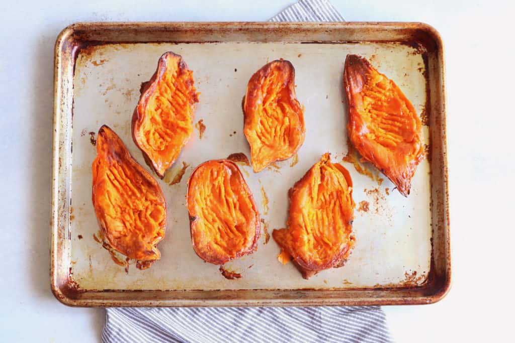 Shredded Buffalo Chicken Sweet Potato Boats - The Toasted Pine Nut