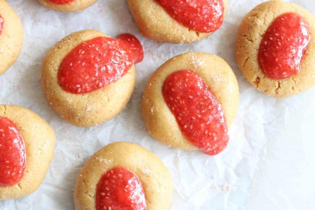 Peanut Butter + Chia Jam Thumbprint Cookies - The Toasted Pine Nut