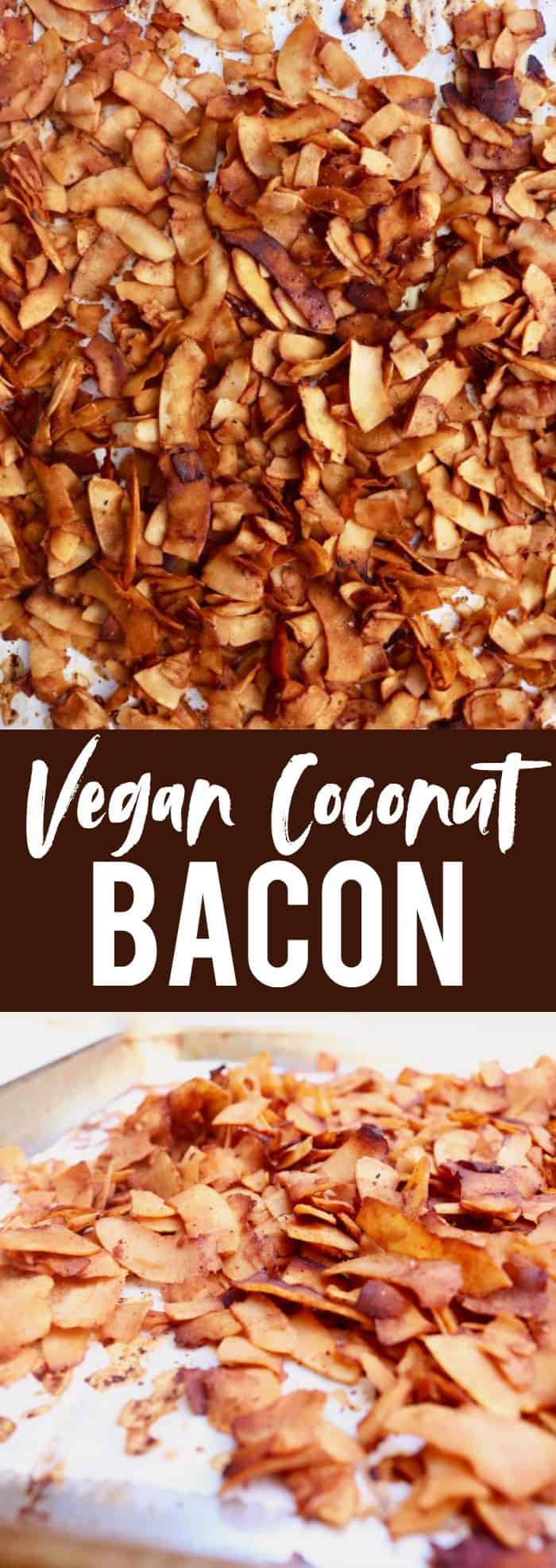 Whether you're vegan or not, this coconut bacon is a MUST TRY!! Such a fun, healthy, plant-based option that's such a tasty sub for traditional bacon! thetoastedpinenut.com #vegan #healthy #bacon #glutenfree #paleo