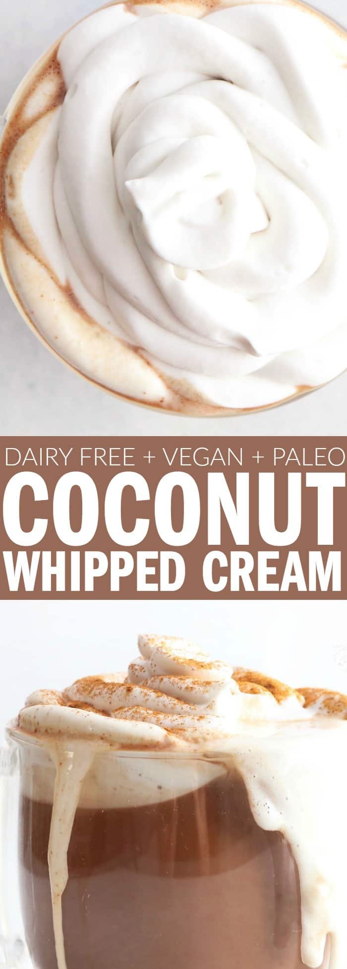So excited to finally share how to make Coconut Whipped Cream! It's only four simple ingredients, and the perfect dairy free, vegan, and paleo whipped topping! thetoastedpinenut.com #vegan #paleo #dairyfree #whippedcream #coconut