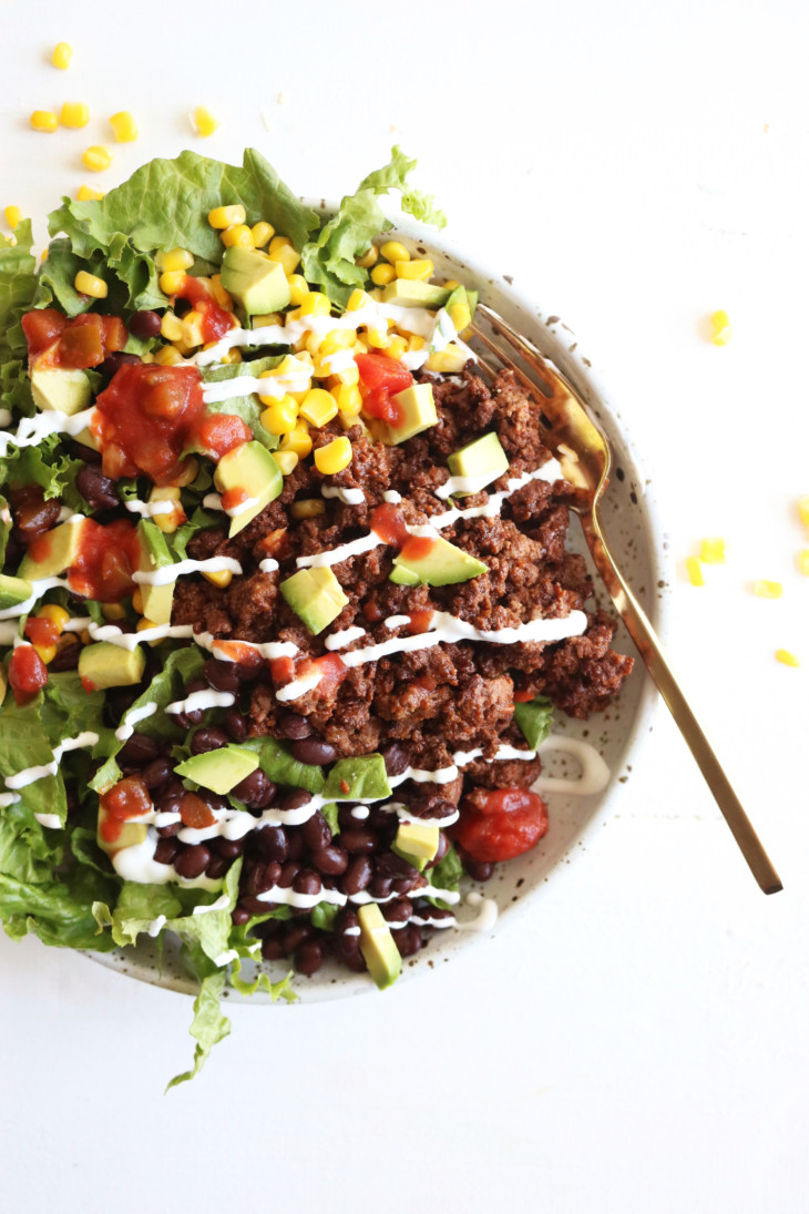 Loaded Low Carb Taco Salad The Toasted Pine Nut