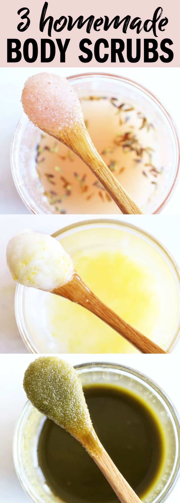 These 3 homemade body scrubs are the perfect DIY for your self care routine! I love each scent and love that each one sets a different tone! thetoastedpinenut.com #homemade #body #scrub #diy #howto #selfcare #wellness #thetoastedpinenut