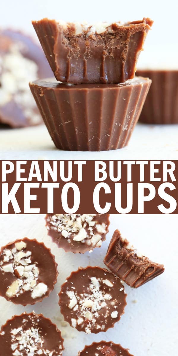 These Chocolate Peanut Butter Keto Cups are the perfect low carb dessert to take care of your nightly sweet tooth! I keep a stash in my fridge and always end my day on a sweet note! They're only 5 simple ingredients, vegan and gluten free!! thetoastedpinenut.com #thetoastedpinenut #lowcarb #keto #vegan #glutenfree #chocolate #healthy #dessert
