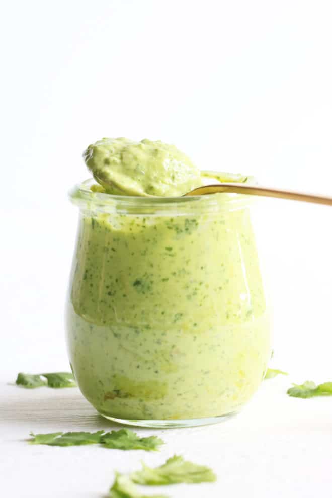 Avocado Cilantro Lime Green Sauce - The Toasted Pine Nut