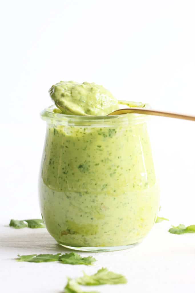 Avocado Cilantro Lime Green Sauce - The Toasted Pine Nut