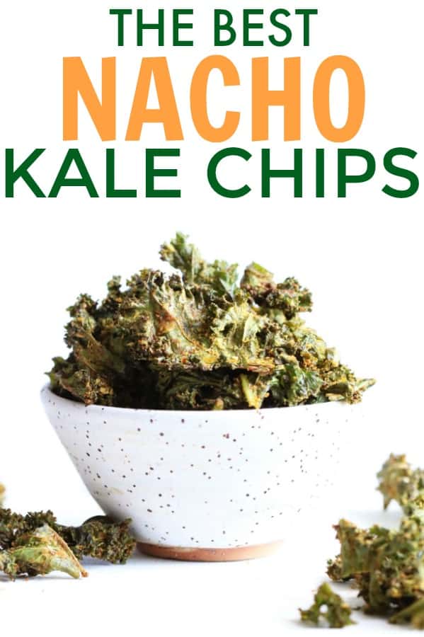 These Nacho Kale Chips are the most perfect crispy, crunchy snack! They are so flavorful and fun and are the perfect healthy snack you can feel good about! thetoastedpinenut.com #thetoastedpinenut #nacho #kale #chips #vegan #glutenfree #dairyfree #snack #healthy