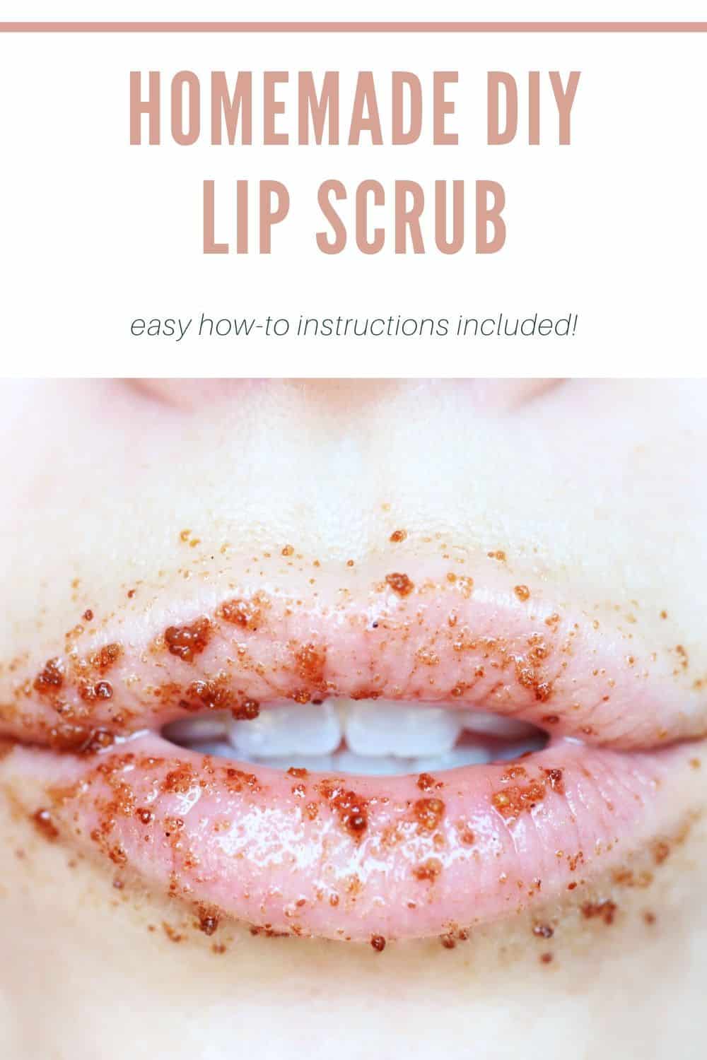 pink lips with brown sugar lip scrub on them pinterest image