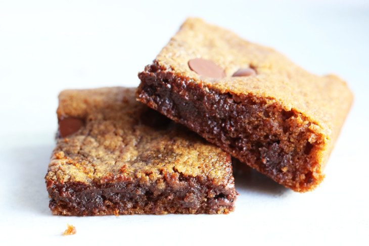 Chocolate Chip Gingerbread Blondies - The Toasted Pine Nut