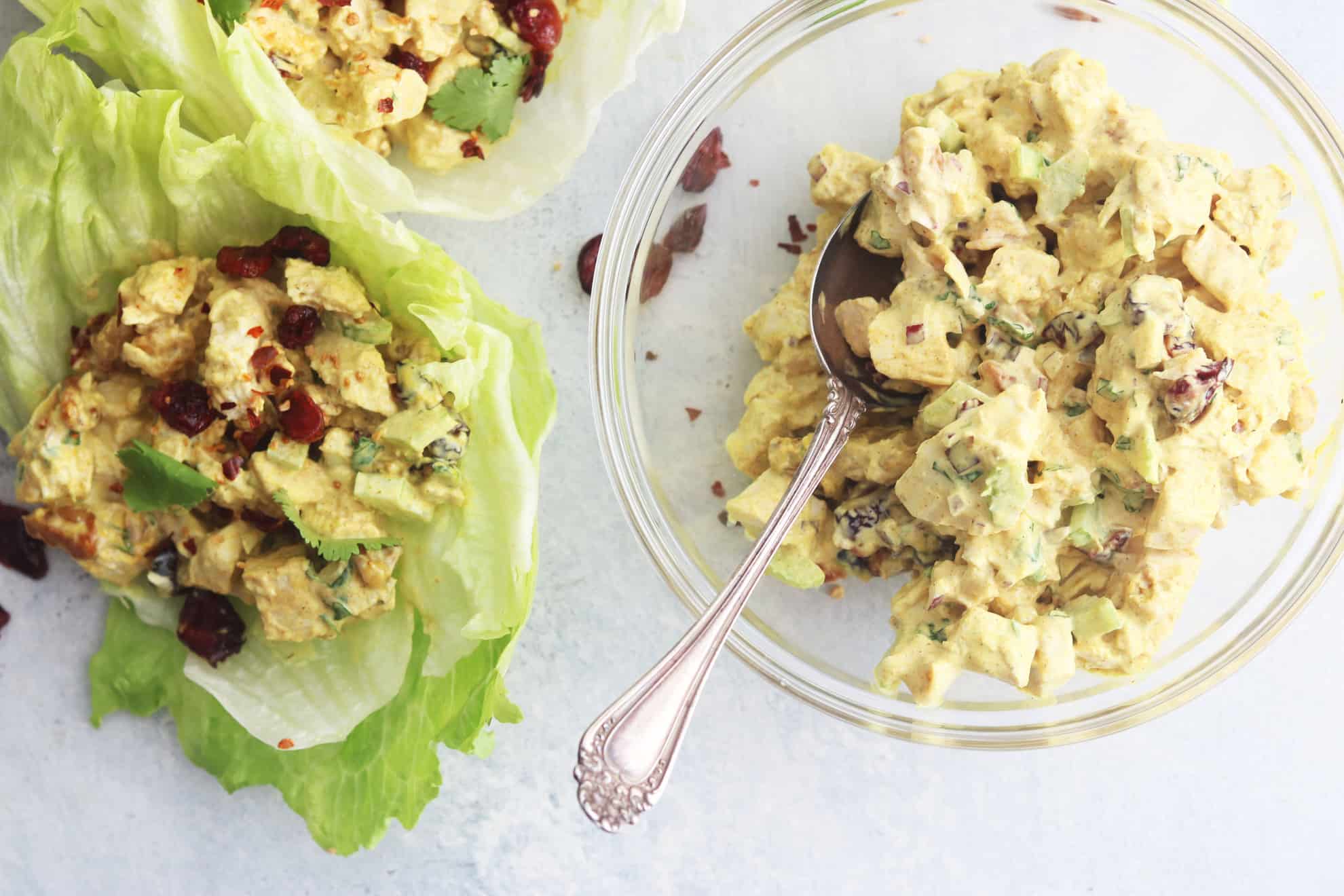 Curried Chicken Salad Lettuce Cups