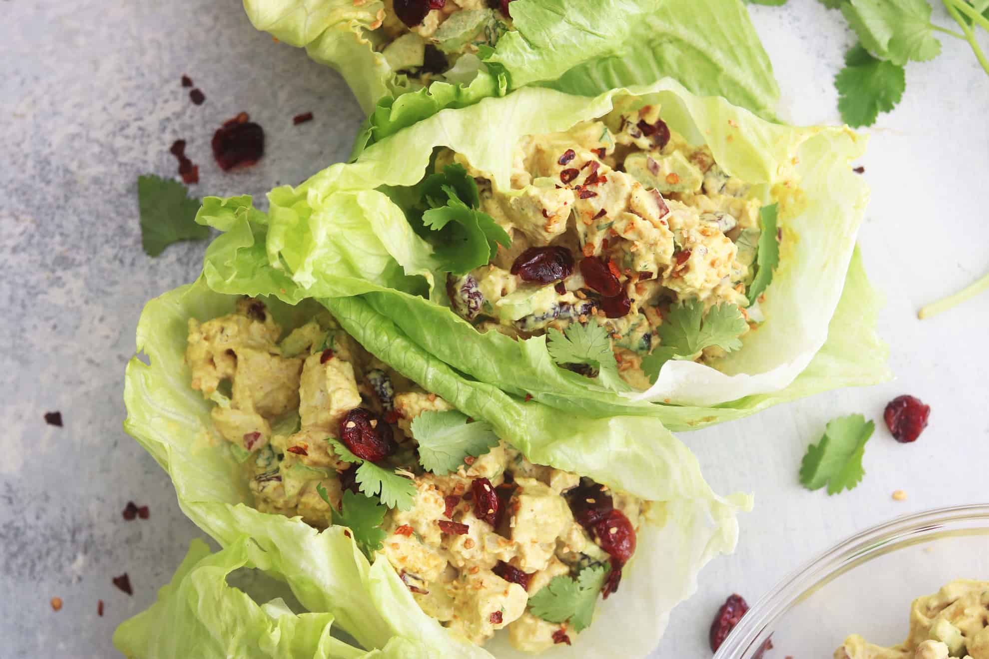 Curried Chicken Salad Lettuce Cups