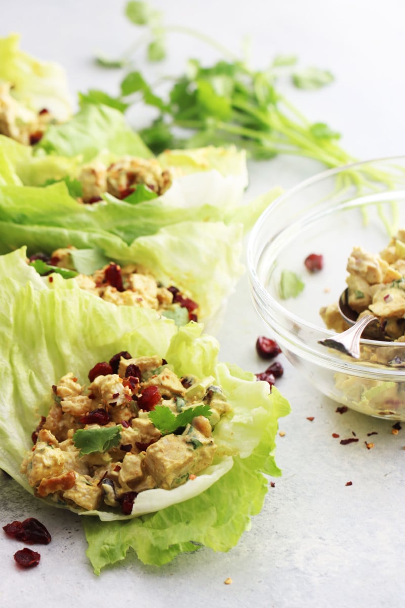 Curried Chicken Salad Lettuce Cups - The Toasted Pine Nut
