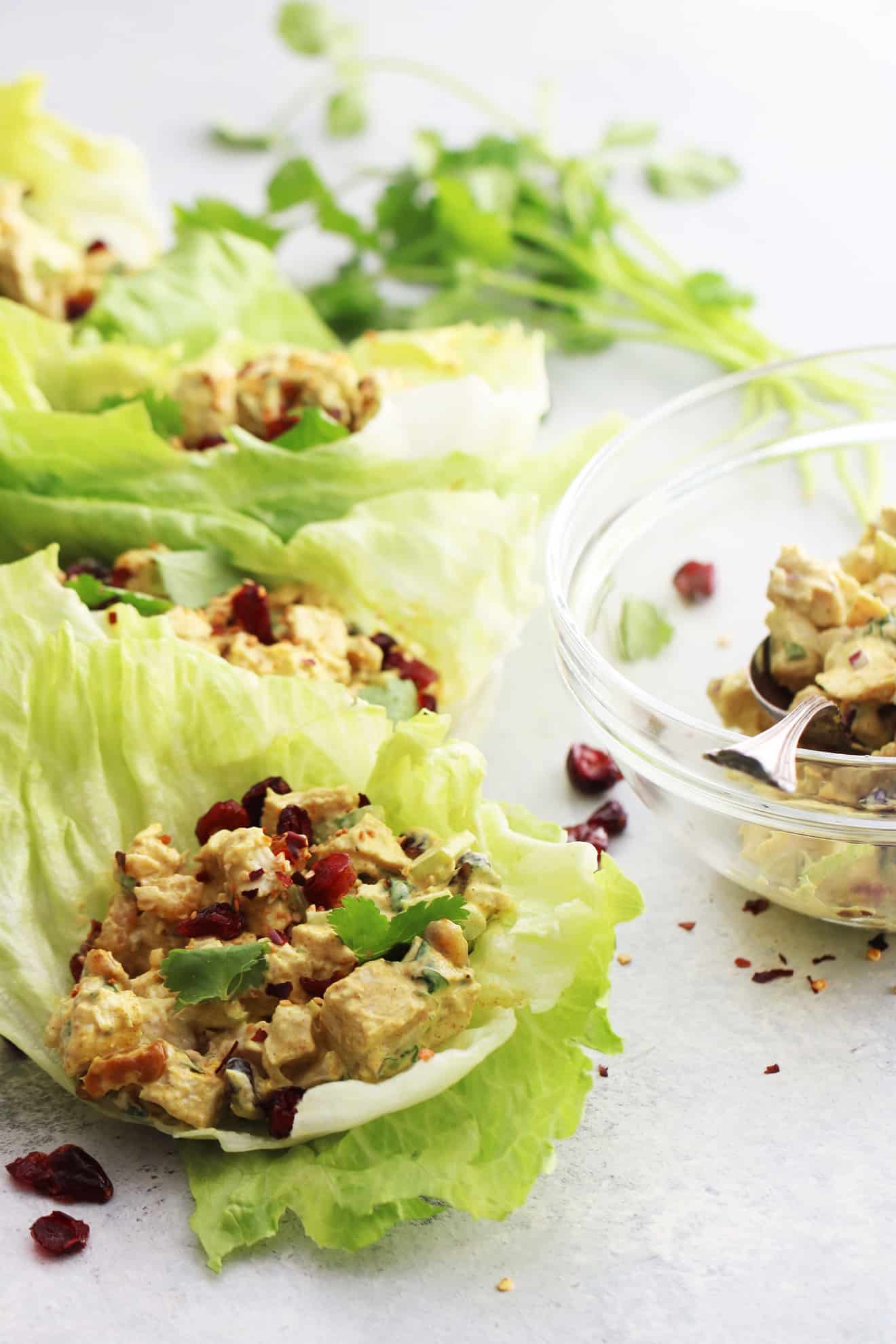 Curried Chicken Salad Lettuce Cups