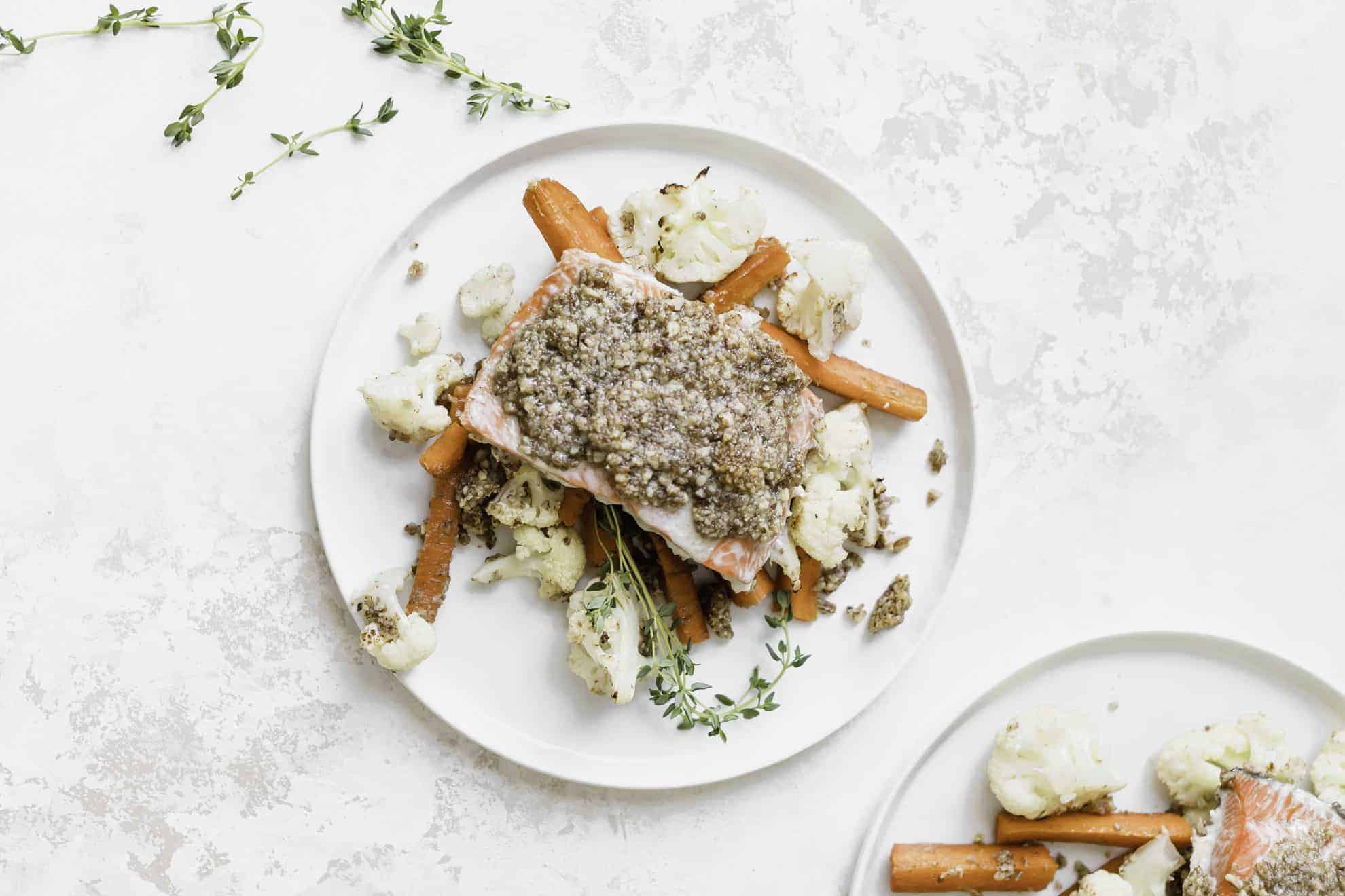 Sweet Pecan Salmon + Roasted Vegetables