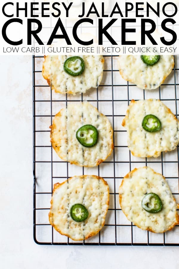 Add these Cheesy Jalapeño Crackers to your charcuterie board! It's nice to have a low carb and gluten free option with a spicy kick to dip with! thetoastedpinenut.com #thetoastedpinenut #cheesecrackers #cheesechips #cheesecrisps #ketocheesecrackers #ketocheesecrisps #ketocheesechips #glutenfreecheesecrackers #glutenfreecheesechips #glutenfreecheesecrisps #ketosnack #keto