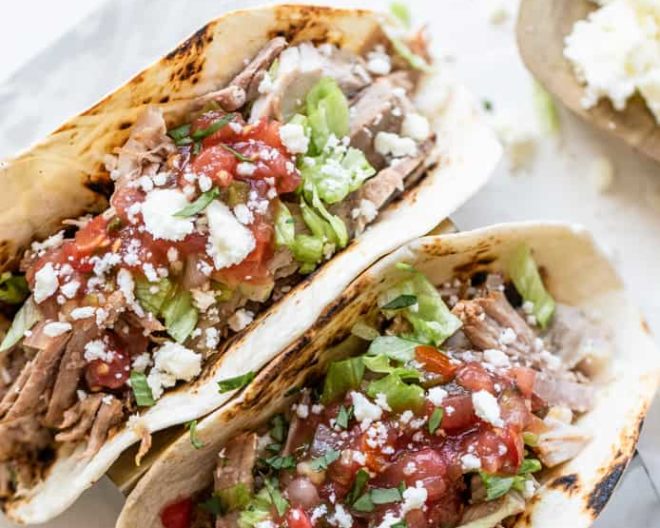 Instant Pot Pulled Pork Tacos + Fresh Pico de Gallo - The Toasted Pine Nut