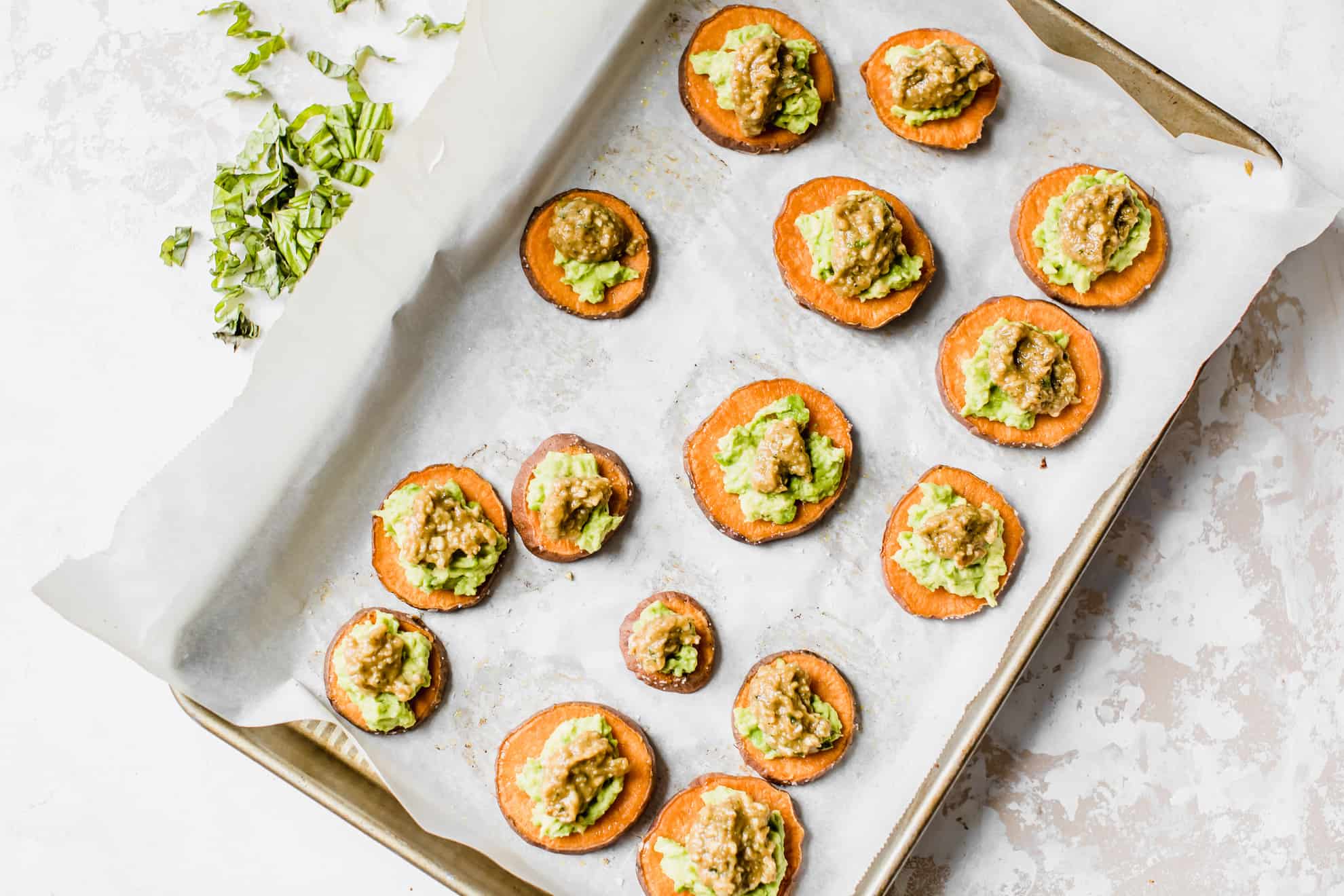 Sweet Potato Tostadas + Thai Pesto Sweet Potato Tostadas + Thai Pesto