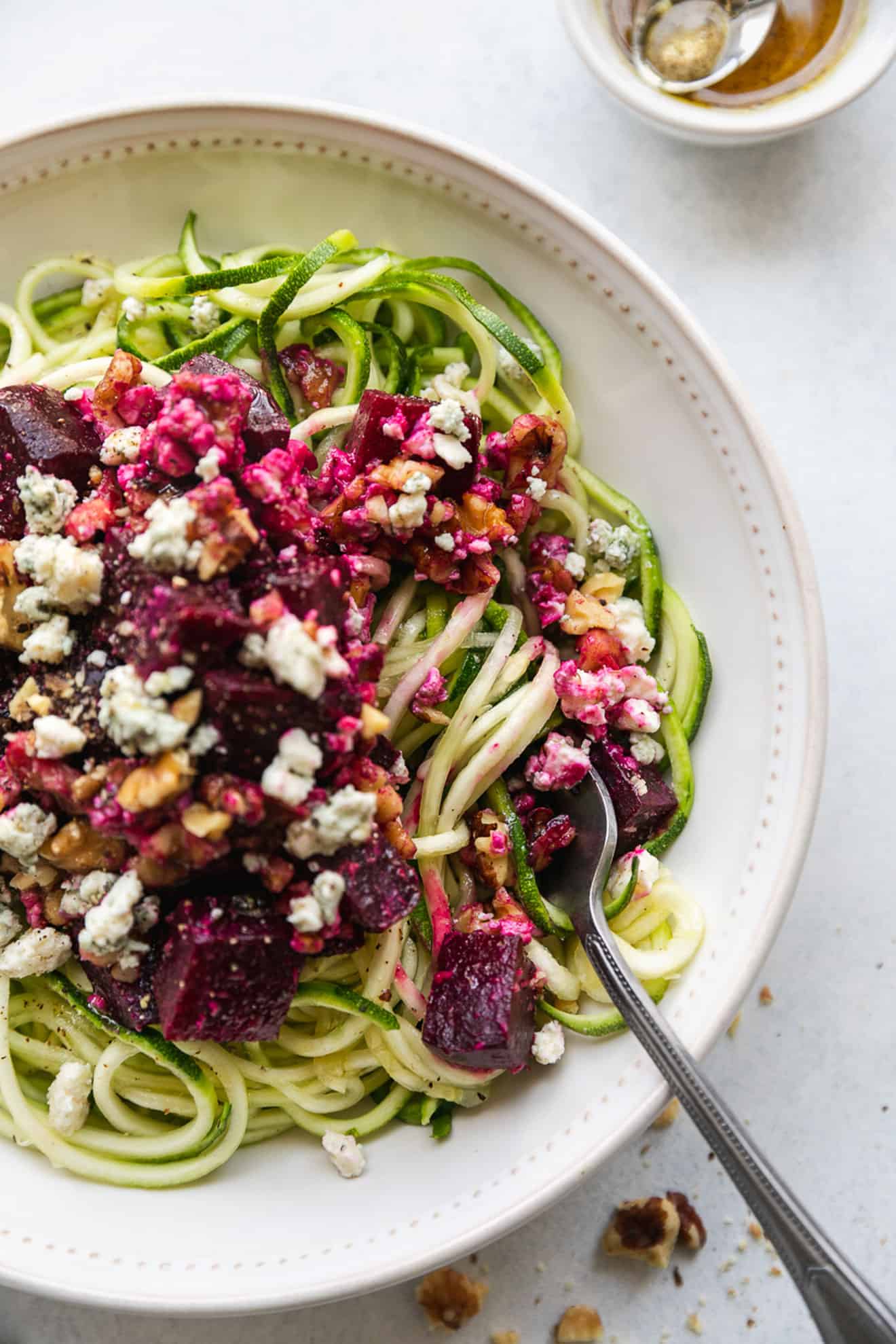 Beet + Blue Cheese Zoodle Salad