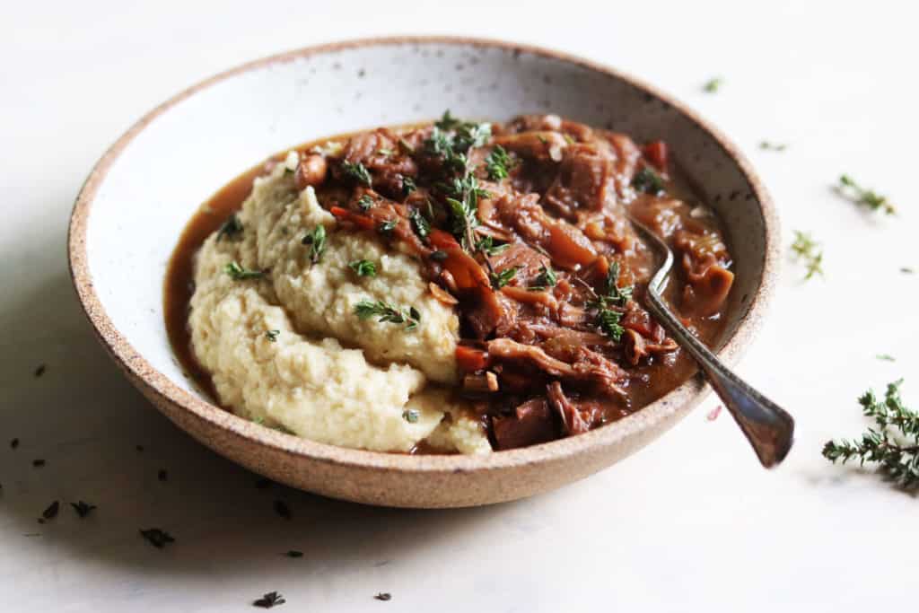 Slow Cooker Jackfruit Stew + Celery Root Mash - The Toasted Pine Nut