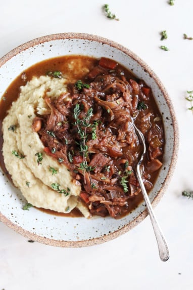 Slow Cooker Jackfruit Stew + Celery Root Mash - The Toasted Pine Nut