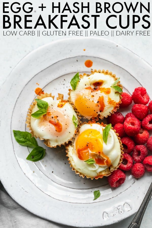 Prep these Egg + Hash Brown Breakfast Cups for easy weekday breakfasts! They're loaded with flavor and so easy to reheat and enjoy for busy mornings! thetoastedpinenut.com #thetoastedpinenut #mealprep #egcups #breakfastcups #mealprepbreakfast #lowcarbbreakfast #lowcarbmealprep #glutenfreebreakfast #glutenfreemealprep