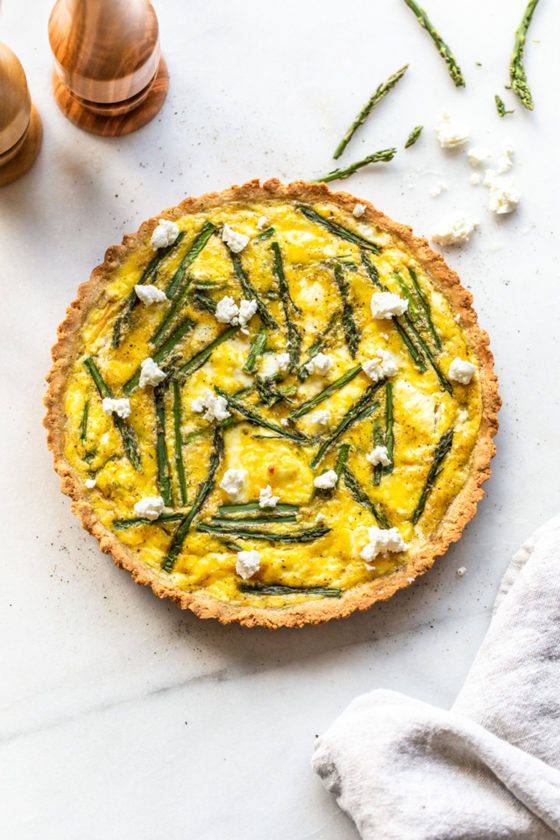 Grain Free Asparagus & Goat Cheese Quiche - The Toasted Pine Nut