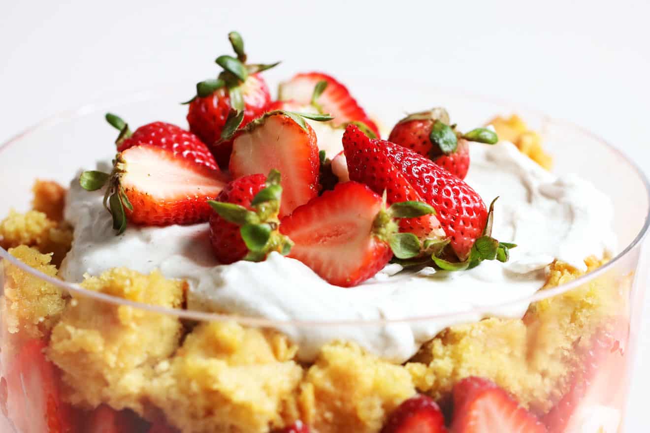 Strawberry Coconut Whipped Cream Trifle
