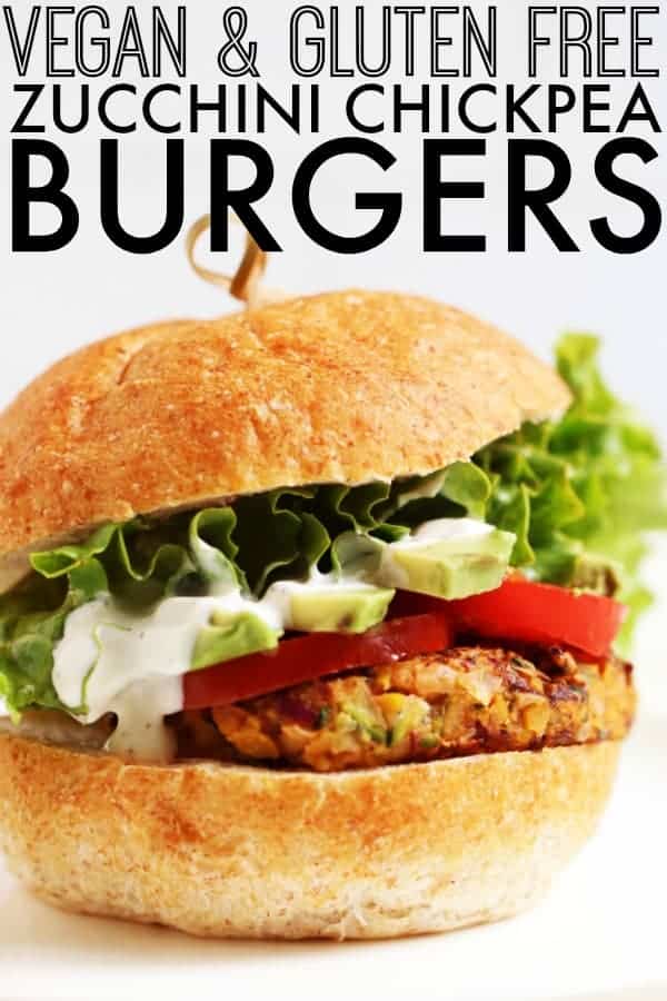 This veggie chickpea burger recipe is a great vegetarian alternative to beef burgers and hot dogs at your summer BBQ! They're gluten free and easy to make! thetoastedpinenut.com #thetoastedpinenut #veggieburgers #chickpeaburgers #zucchini #zucchinirecipe #veganburger