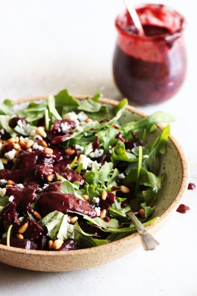 Roasted Beet Salad + Blueberry Vinaigrette - The Toasted Pine Nut