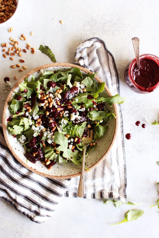 Roasted Beet Salad + Blueberry Vinaigrette - The Toasted Pine Nut