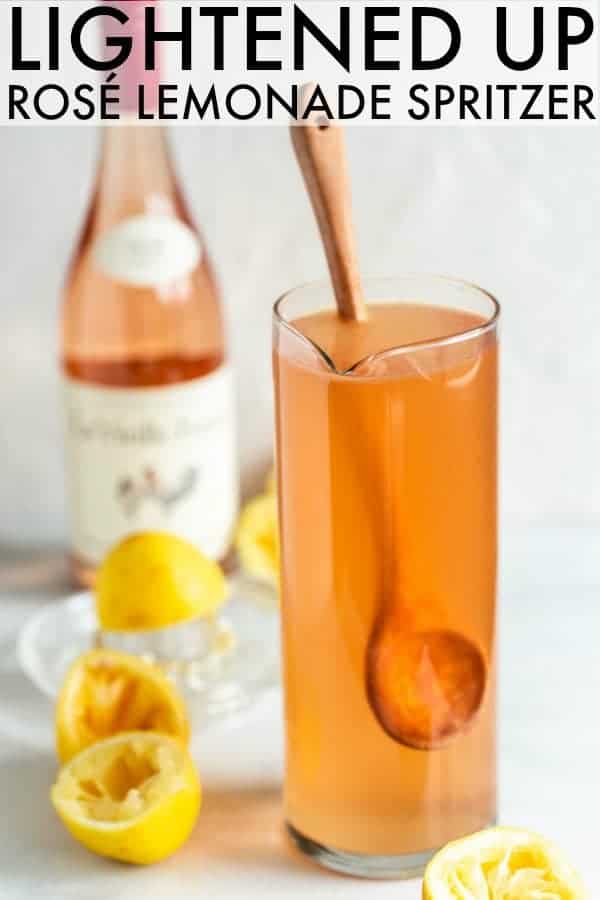 This refreshing cocktail contains a mixture of rosé wine, vodka, fresh lemon juice, agave nectar and seltzer for a lightly sweet happy hour treat. thetoastedpinenut.com #thetoastedpinenut #rose #rosé #lemonade #spritzer #cocktail #cocktailrecipe #spritzerrecipe