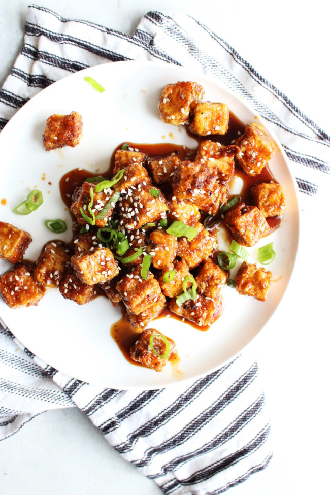 Crispy Air Fryer Tofu Nuggets Ginger Soy Marinade | The Toasted Pine Nut