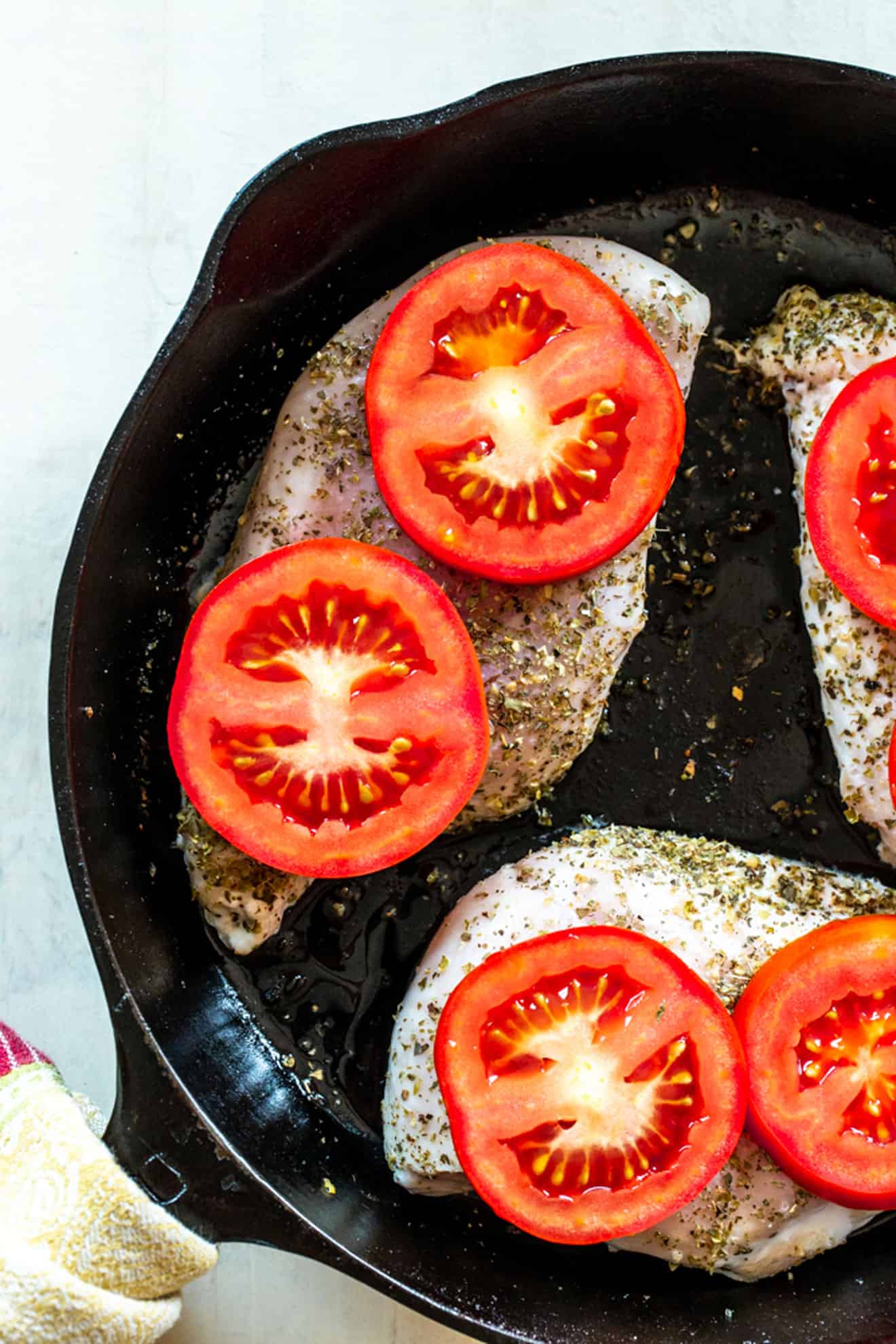 Low Carb Caprese Chicken Skillet
