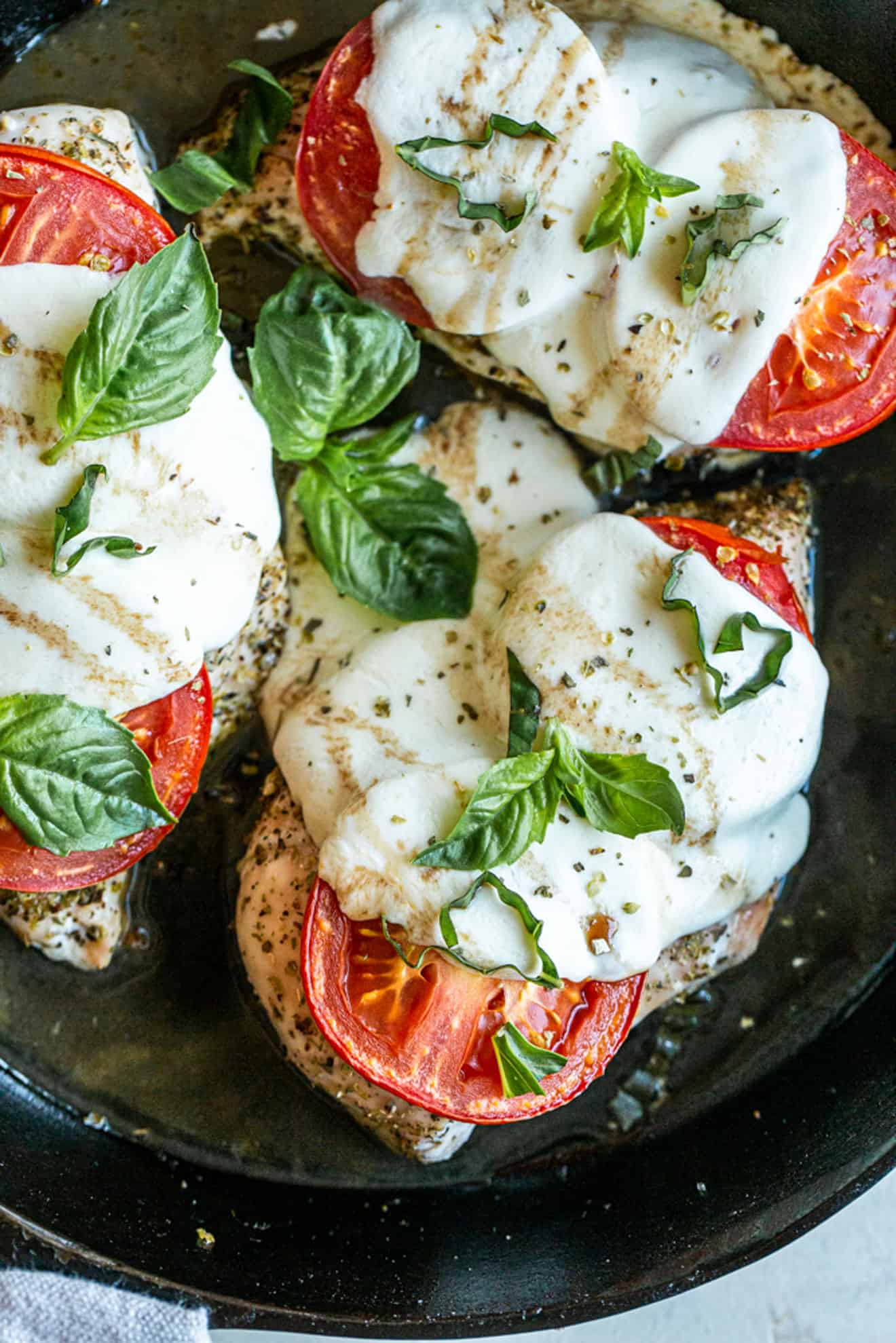 Low Carb Caprese Chicken Skillet
